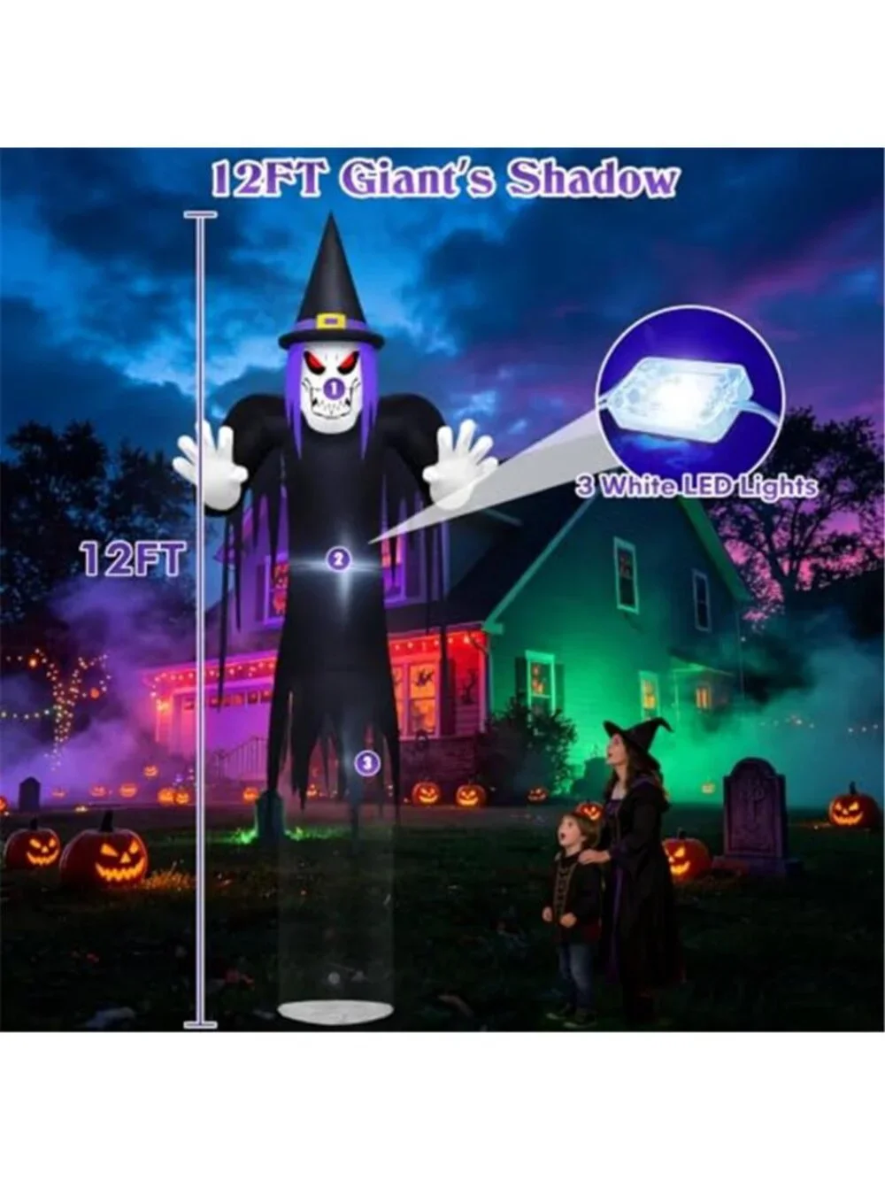 Danxilu 12FT Gaint Halloween Inflatable Floating Witch Outdoor Decoration